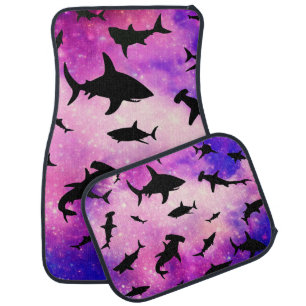 Simple shark fish jaws whale ocean galaxy pattern car floor mat