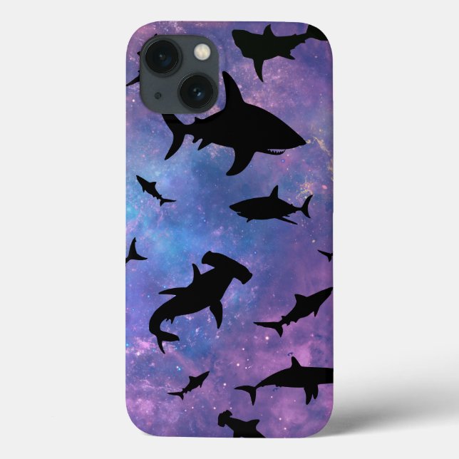 Simple shark fish jaws whale ocean galaxy pattern Case-Mate iPhone case (Back)