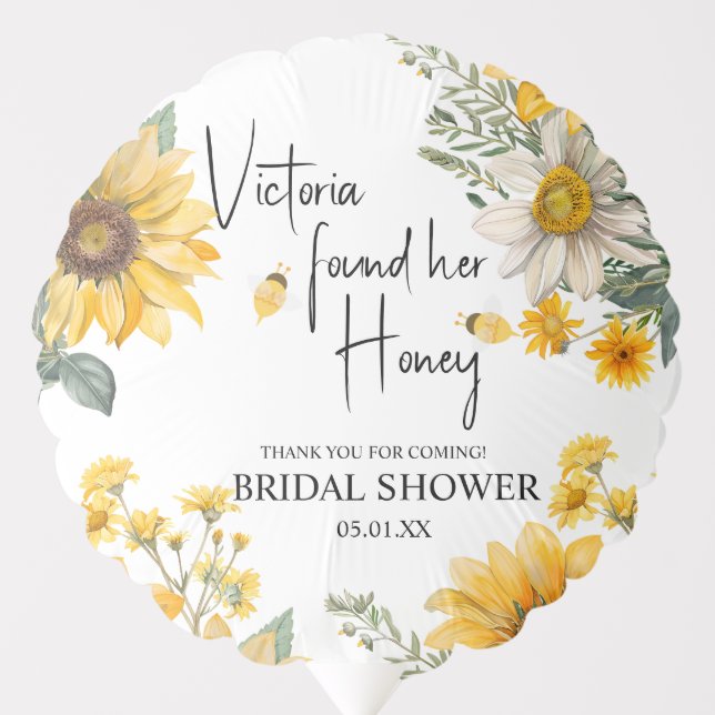 Simple She’s Found Her Honey Bee Bridal Shower Balloon (Front)