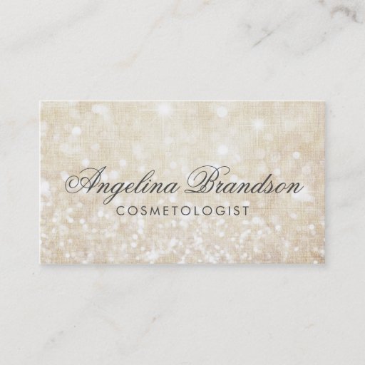 Customizable Simple Shimmering Cream Cosmetologist Card Business Card Templates