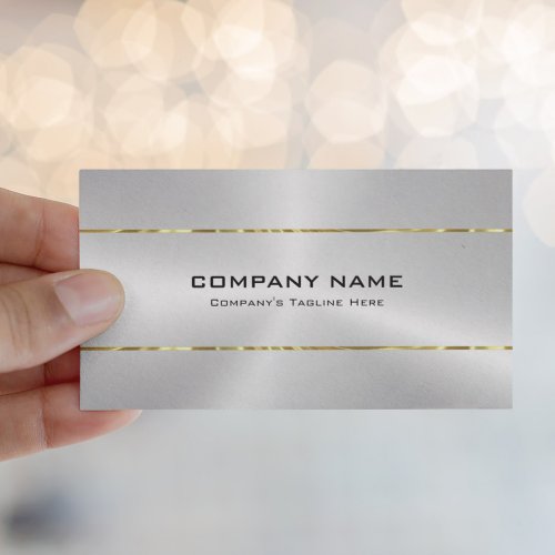 Simple Shiny Faux Metallic Silver  Gold Business Card