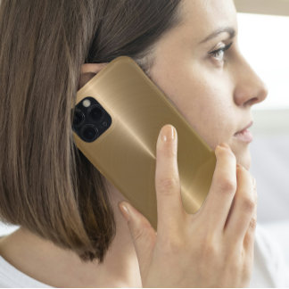 Simple Shiny Metallic Faux Gold Background iPhone 15 Pro Case