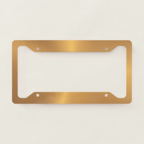 Simple shiny metallic gold texture license plate frame