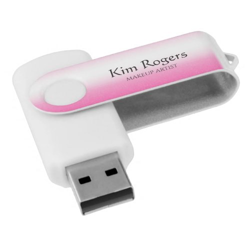 Simple shiny pink business card flash drive