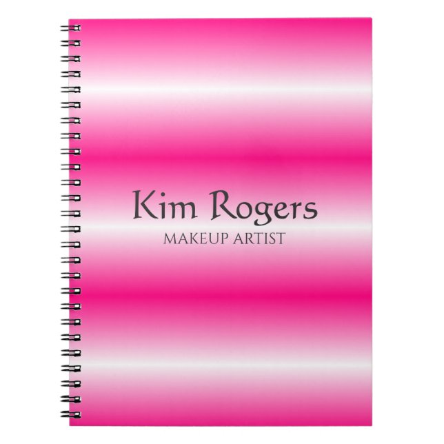 Simple shiny pink business card notebook (Front)