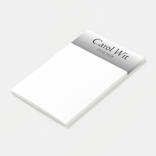Simple shiny silver post-it notes (Angled)