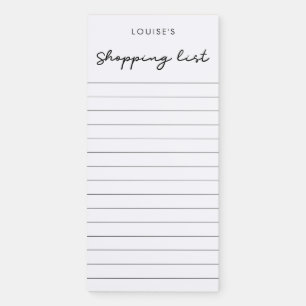 Simple Shopping list Magnetic Notepad