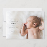 Simple Side Birth Announcement