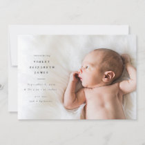 Simple Side Birth Announcement