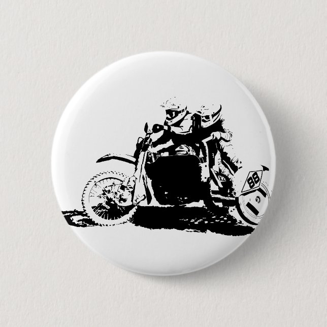 Simple Sidecarcross Design Pinback Button (Front)