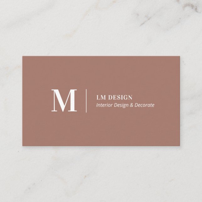 Simple Sienna Modern Minimalist Business Cards (Front)