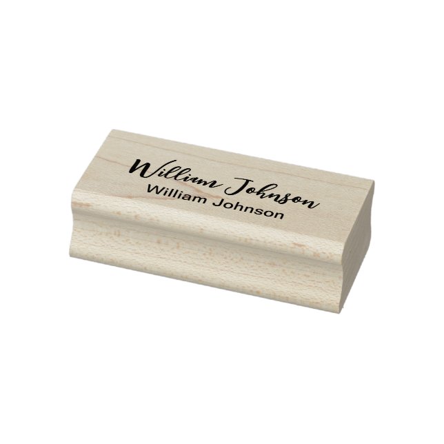 Simple Signature and Printed Name Text Template Rubber Stamp (Stamp)