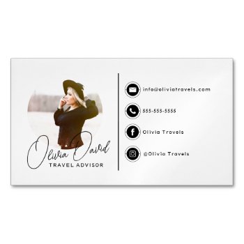 Simple Signature Business Card Magnet by fancypaperie at Zazzle