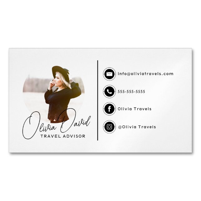 Simple Signature Business Card Magnet (Front)
