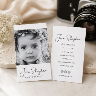 Simple Signature Elegant Script Photography Business Card