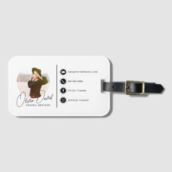 Simple Signature Luggage Tag by fancypaperie at Zazzle