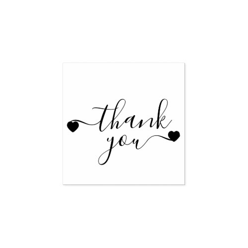 Simple Signature Minimalistic Thank You Rubber Stamp