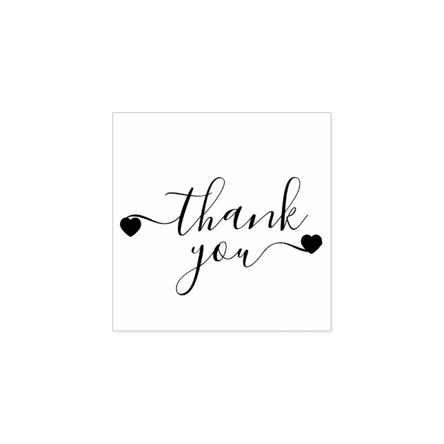 Simple Signature Minimalistic Thank You Rubber Stamp (Imprint)