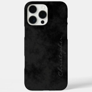 Simple Signature Mottled Black iPhone 16 Pro Max Case