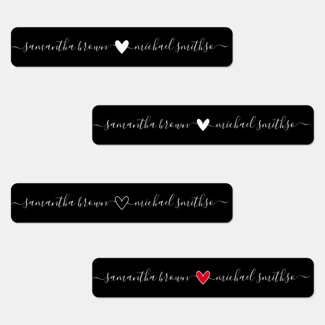Simple Signature Name Elegant black Labels (Group)
