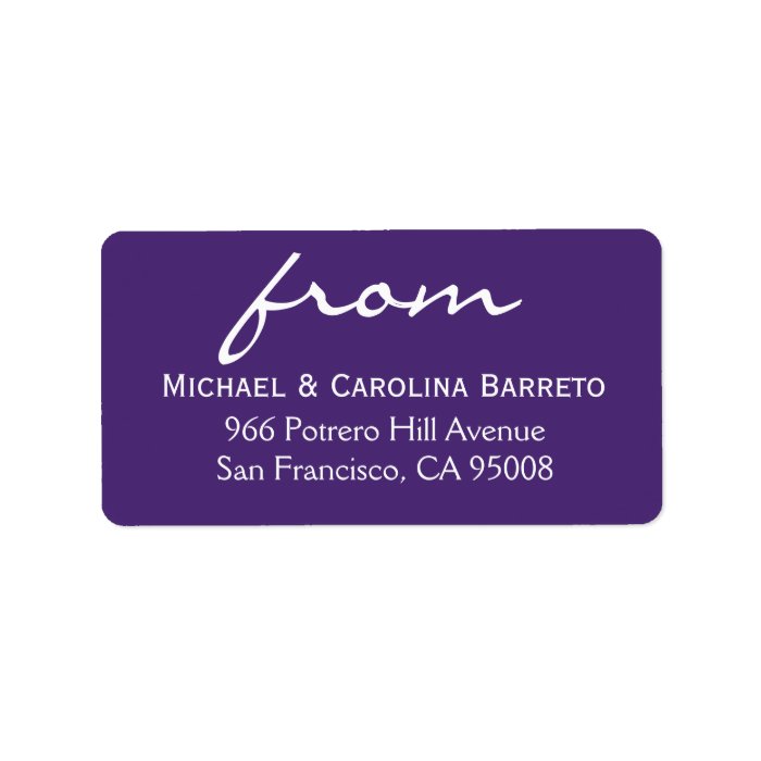 Simple Signature   Purple Personalized Address Labels