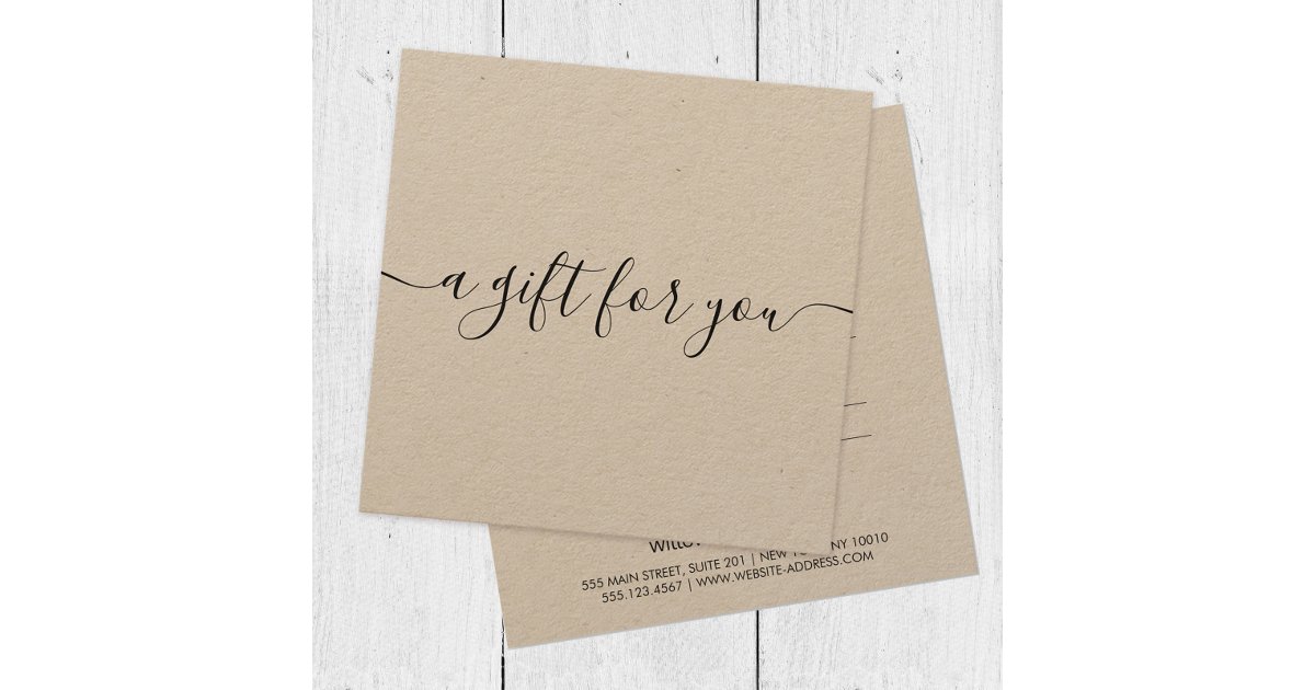 Simple Signature Script Kraft Gift Certificate | Zazzle