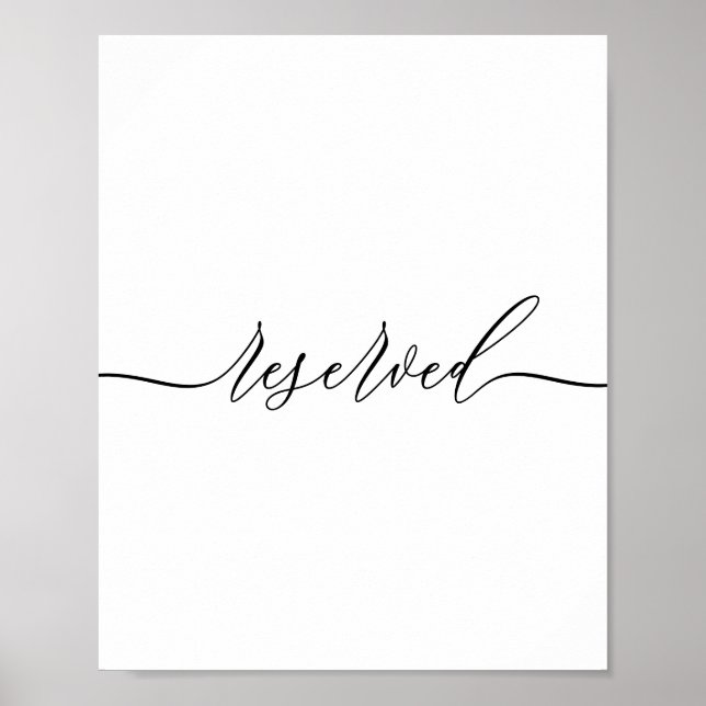 Simple Signature Table Reserved Poster (Front)