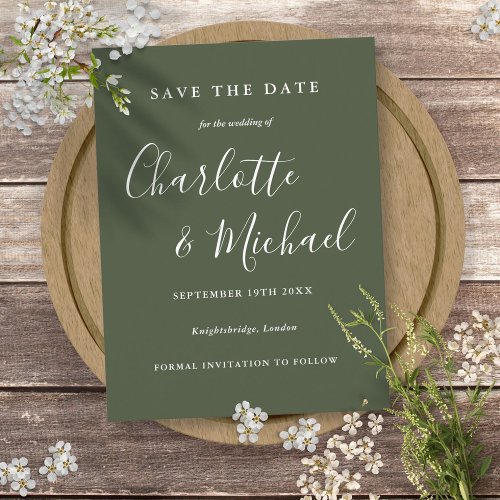 Simple Signature Wedding Save the Date Card