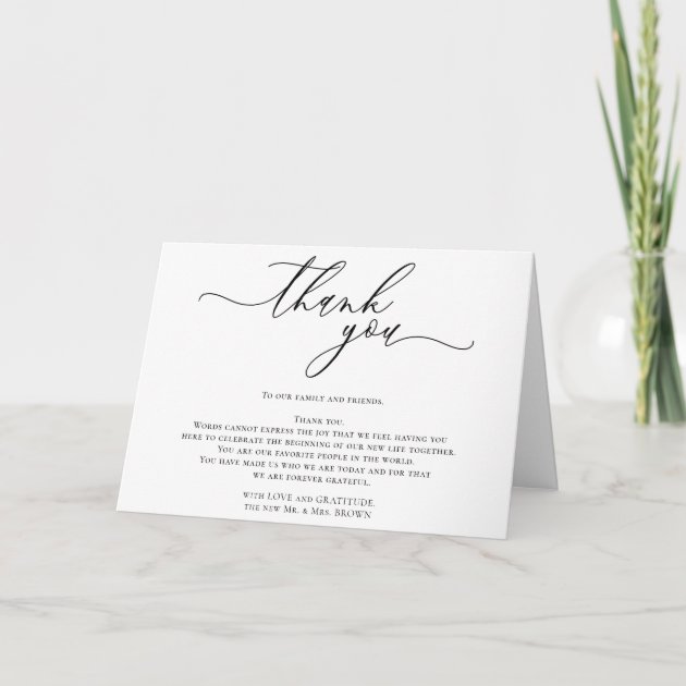 Simple Signature White Custom Photo Thank You Card