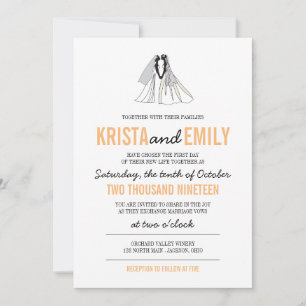 Simple Silhouettes Wedding Invitation