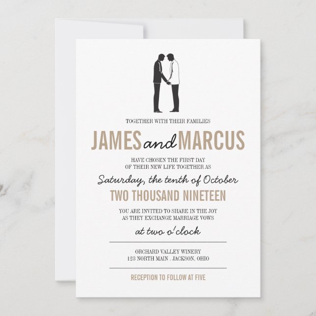 Simple Silhouettes Wedding Invitation (Front)