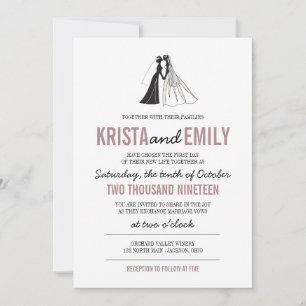 Simple Silhouettes Wedding Invitation
