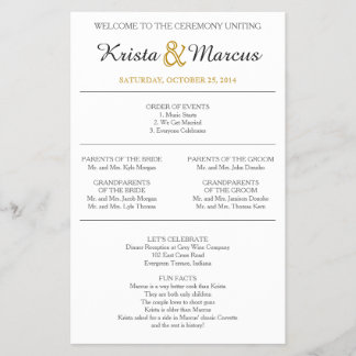 Simple Silhouettes Wedding Program