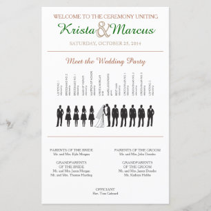 Simple Silhouettes Wedding Program