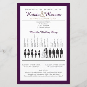 Simple Silhouettes Wedding Program