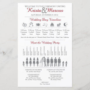 Simple Silhouettes Wedding Program