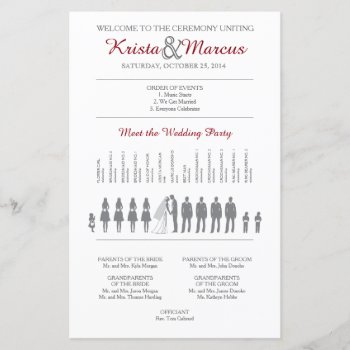 Simple Silhouettes Wedding Program by goskell at Zazzle