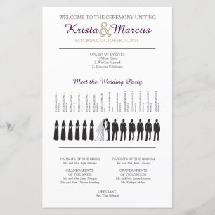 Simple Silhouettes Wedding Program