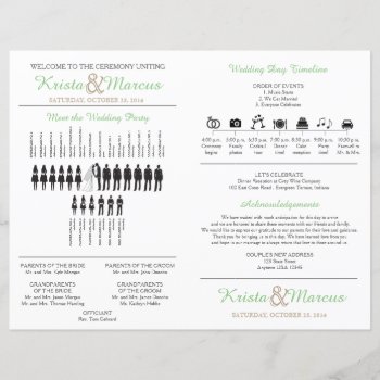 Simple Silhouettes Wedding Program Fan by goskell at Zazzle