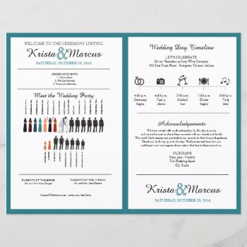 Simple Silhouettes Wedding Program Fan by goskell at Zazzle