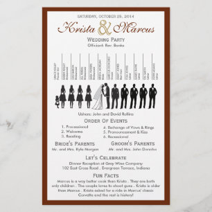 Simple Silhouettes Wedding Program Flyer