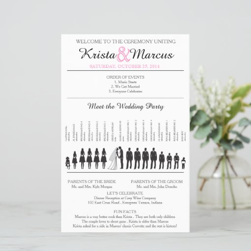 simple-silhouettes-wedding-program-flyer-zazzle