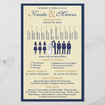 Simple Silhouettes Wedding Program Flyer by goskell at Zazzle