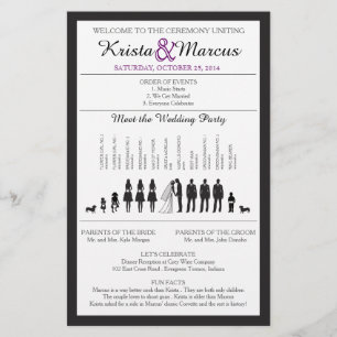 Simple Silhouettes Wedding Program Flyer