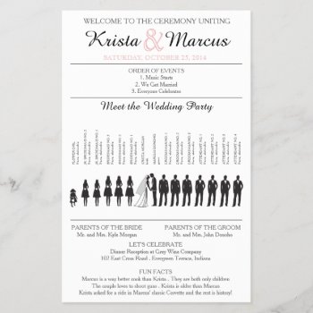 Simple Silhouettes Wedding Program Flyer by goskell at Zazzle