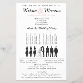 Simple Silhouettes Wedding Program Flyer