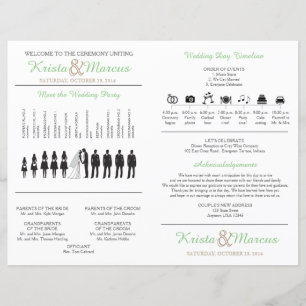 Simple Silhouettes Wedding Program Flyer