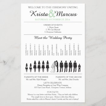 Simple Silhouettes Wedding Program Flyer-12 by goskell at Zazzle