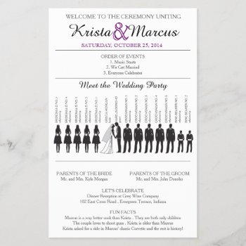 Simple Silhouettes Wedding Program Flyer-13 by goskell at Zazzle