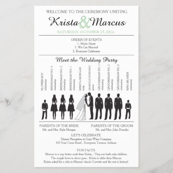 Simple Silhouettes Wedding Program Flyer-2b by goskell at Zazzle